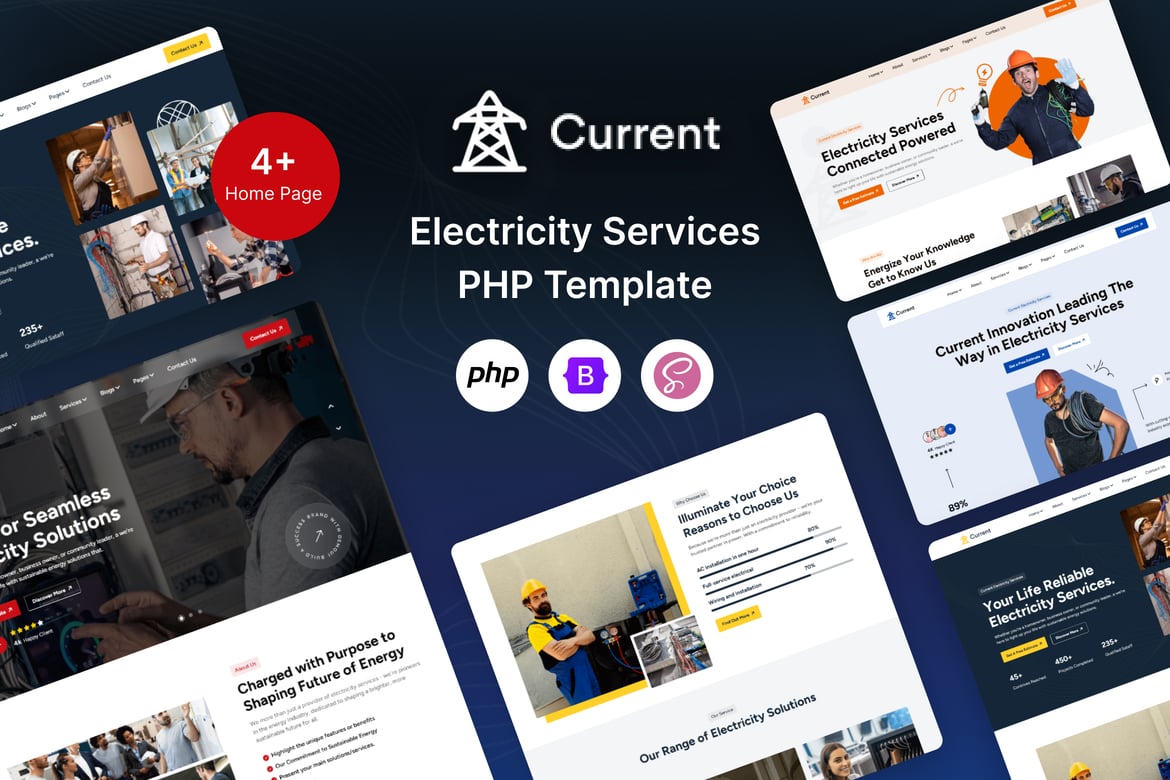 Current – Template Website Layanan Listrik PHP yang Modern dan Responsif
