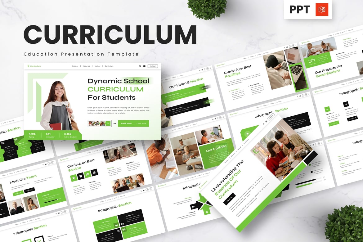 Template Powerpoint Kurikulum Pendidikan yang Menarik