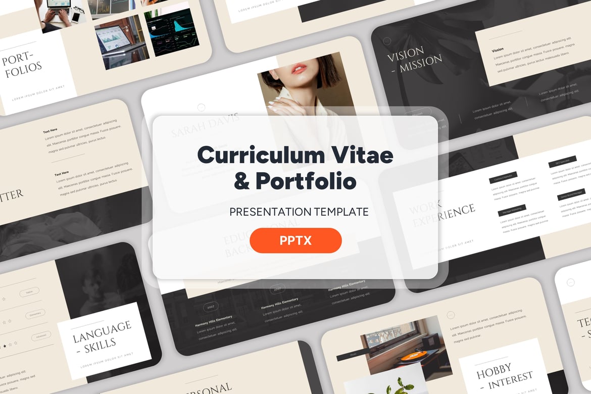 Template Presentasi PowerPoint untuk Curriculum Vitae & Portfolio Profesional