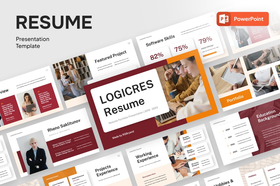 Template PowerPoint CV dan Resume Profesional