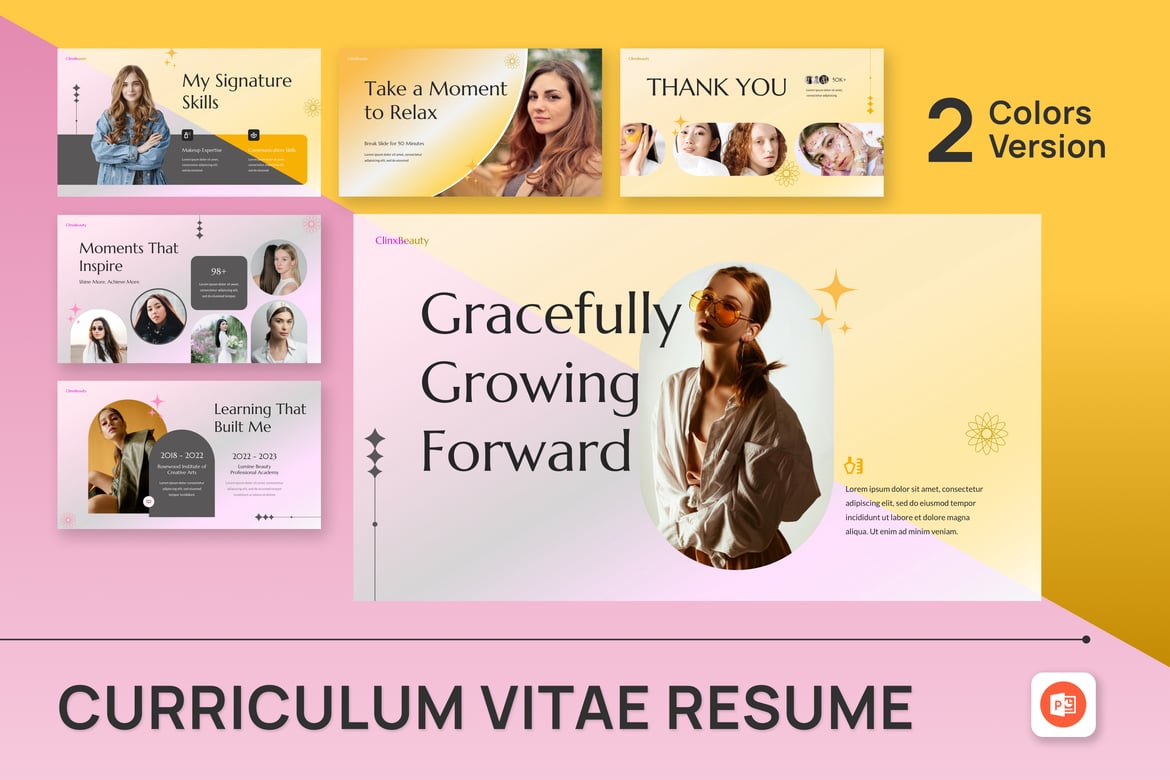 Template Presentasi Curriculum Vitae dan Resume yang Menarik