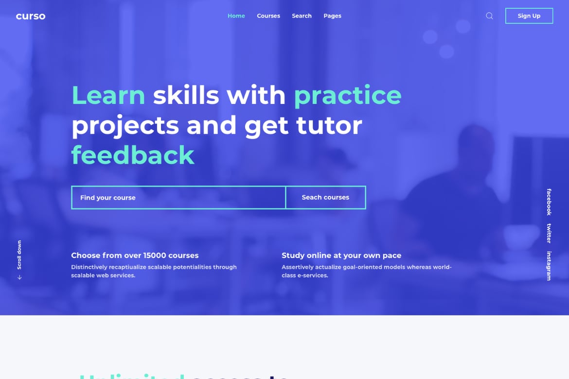 Template Web Responsif untuk Kursus dan LMS yang Menarik