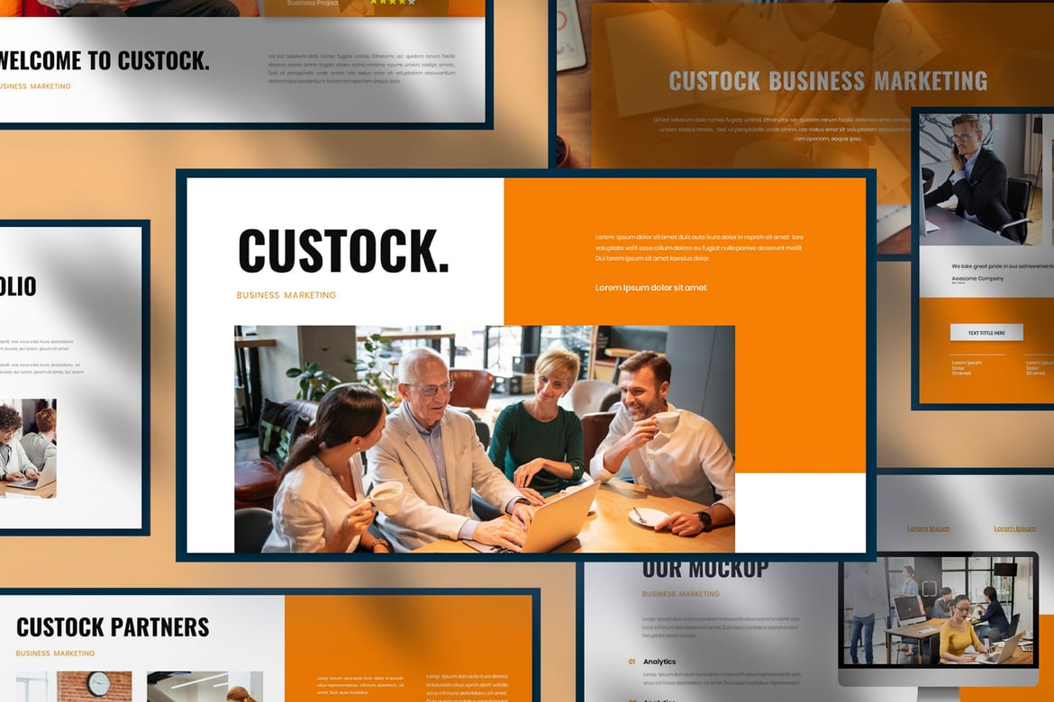 Template Presentasi PowerPoint Custock yang Profesional dan Kreatif