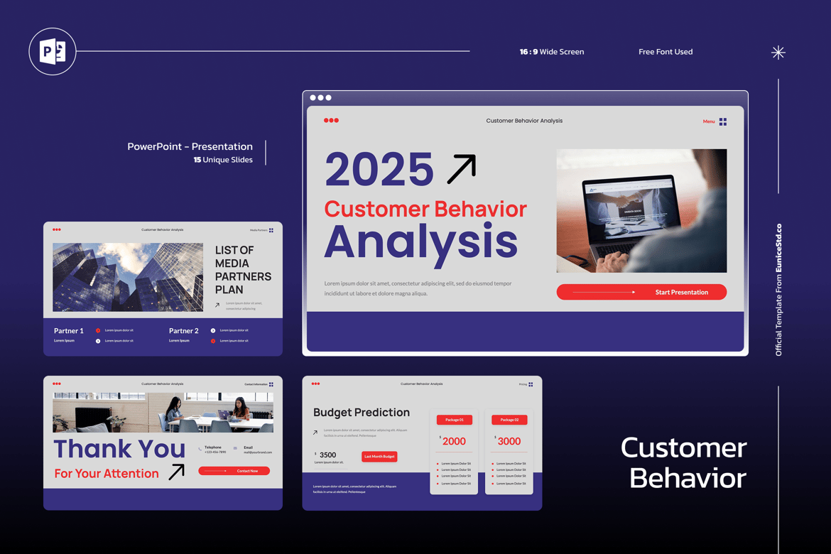 Template Powerpoint Perilaku Pelanggan yang Menarik