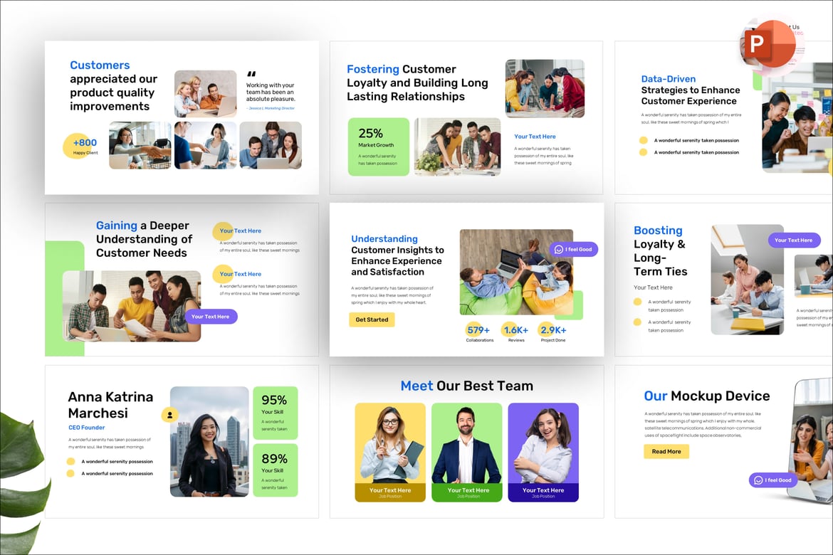 Template PowerPoint Analisis Umpan Balik Pelanggan yang Menarik