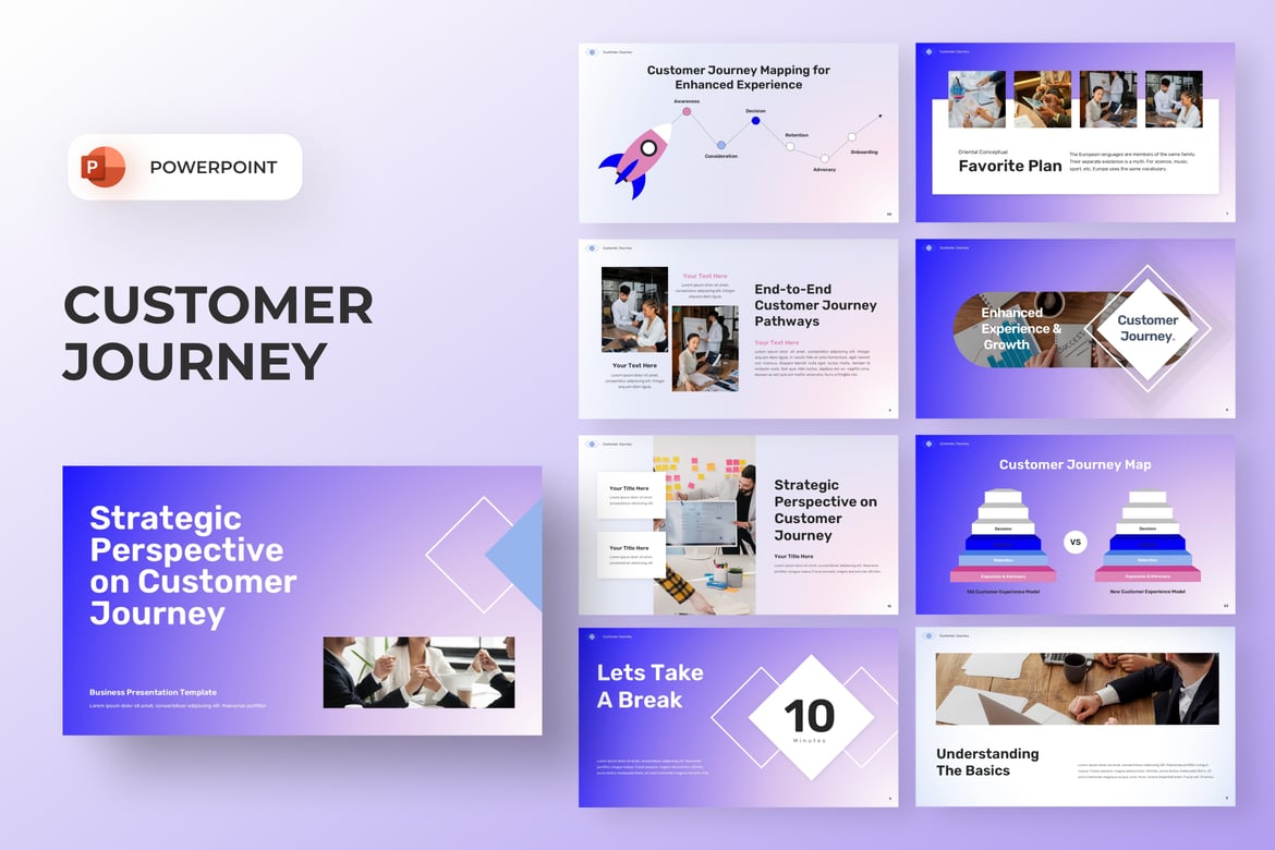 Template Presentasi PowerPoint Perjalanan Pelanggan yang Menarik