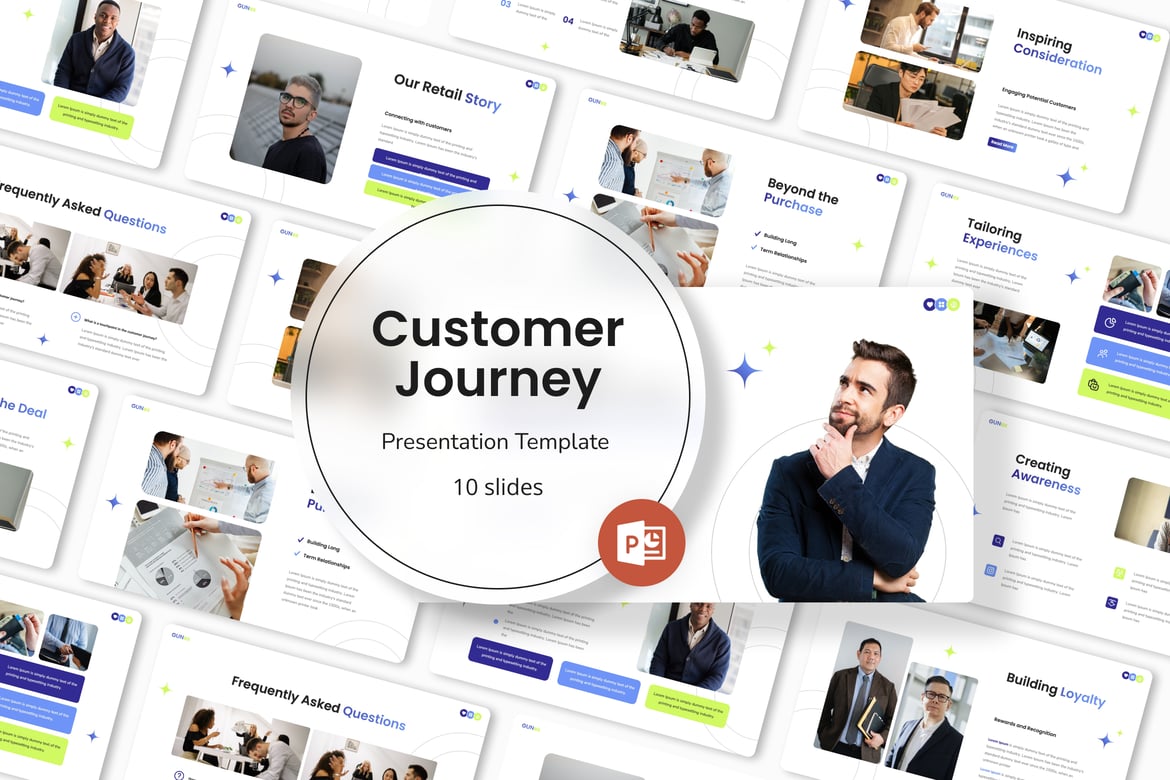 Template PowerPoint Perjalanan Pelanggan yang Menarik