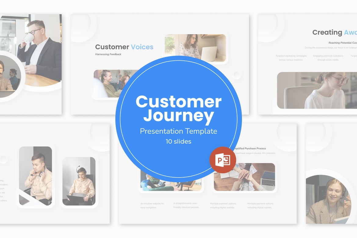 Template Powerpoint Perjalanan Pelanggan yang Menawan