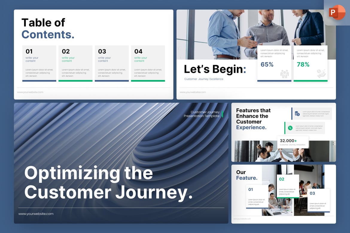 Template Presentasi PowerPoint Perjalanan Pelanggan yang Modern
