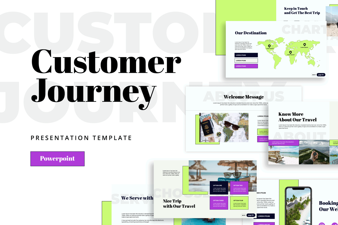 Template Powerpoint Perjalanan Pelanggan yang Modern dan Profesional