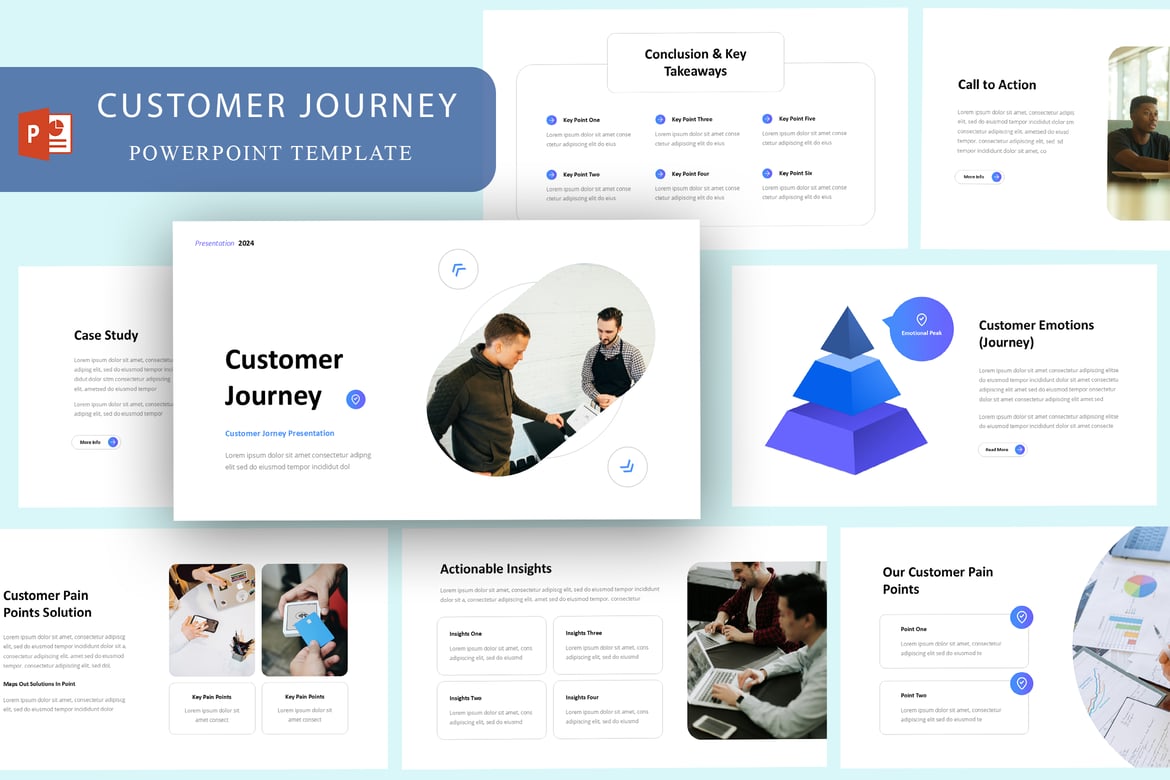 Template PowerPoint Perjalanan Pelanggan yang Menarik dan Efektif