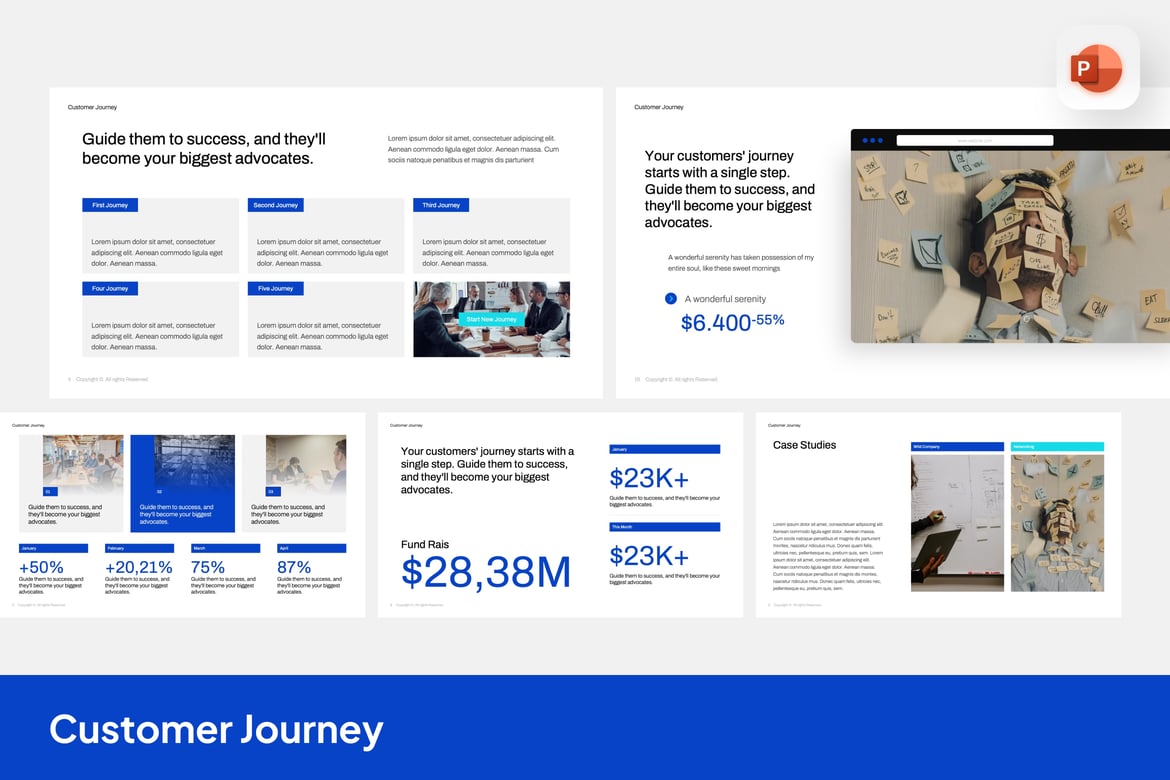 Template PowerPoint Perjalanan Pelanggan yang Menarik