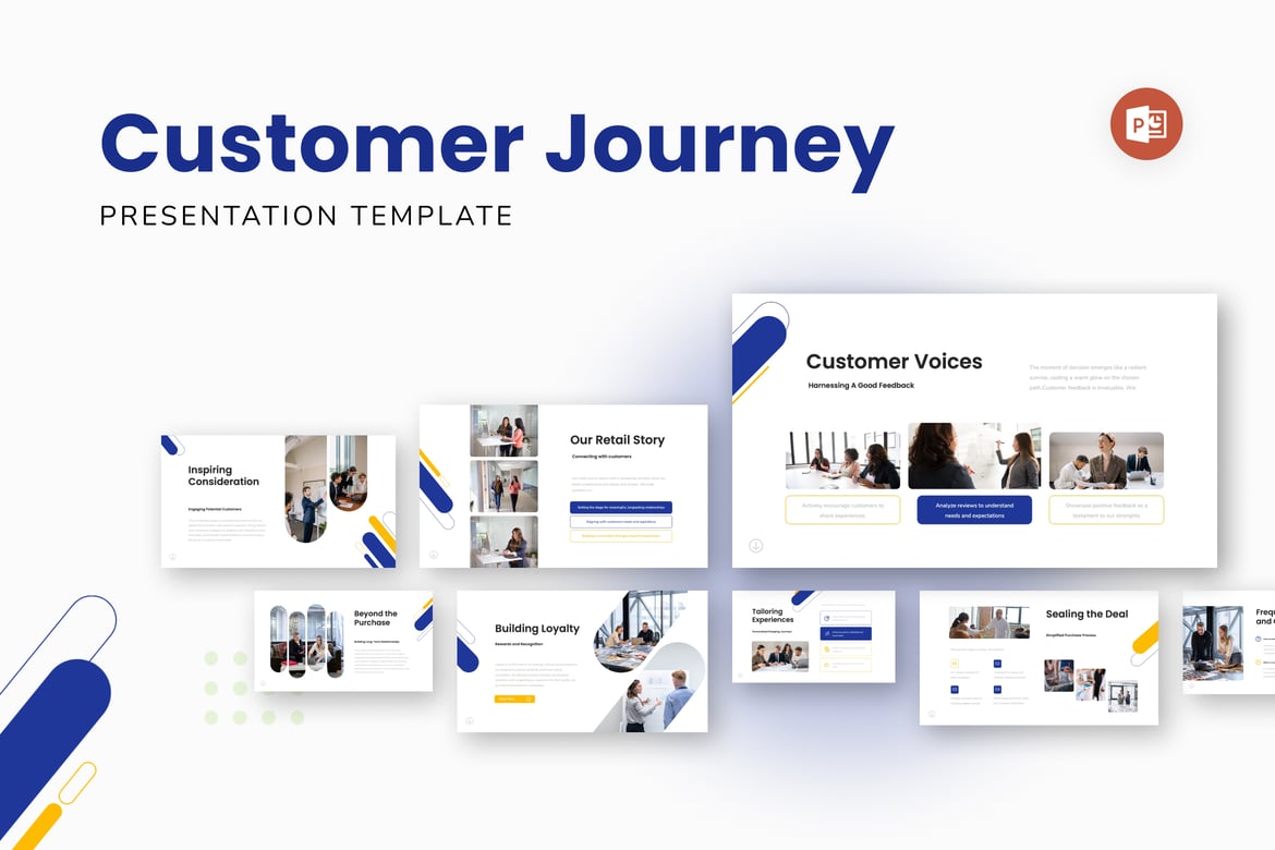 Template PowerPoint Perjalanan Pelanggan yang Menarik