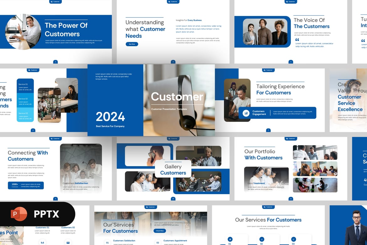 Template PowerPoint Presentasi Modern untuk Pelanggan