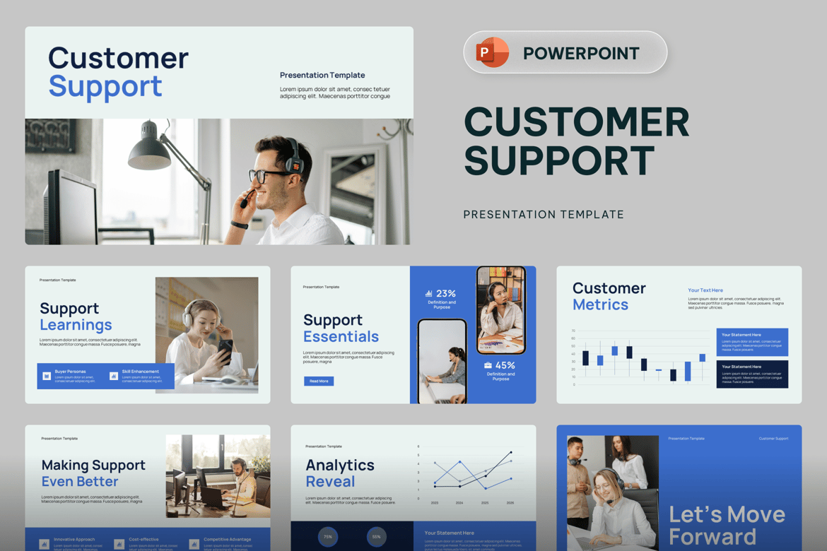 Template Presentasi PowerPoint Laporan Pelanggan yang Profesional