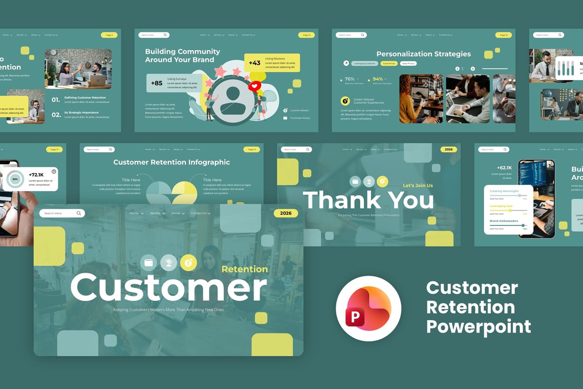 Template PowerPoint untuk Retensi Pelanggan yang Kreatif dan Efektif