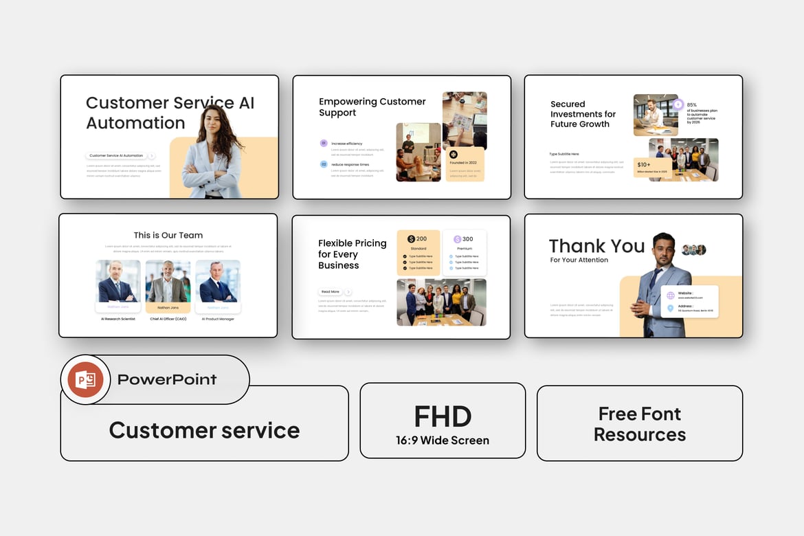 Template Presentasi Powerpoint untuk Automasi Layanan Pelanggan yang Inovatif