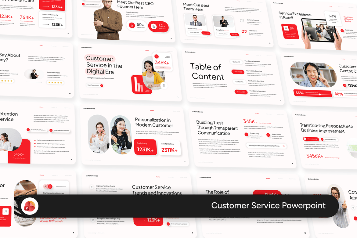 Template Presentasi PowerPoint Layanan Pelanggan yang Profesional dan Fleksibel