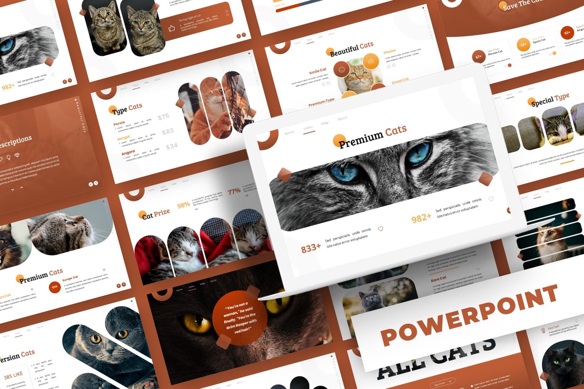 Template PowerPoint Kucing Lucu - Solusi Presentasi Menarik