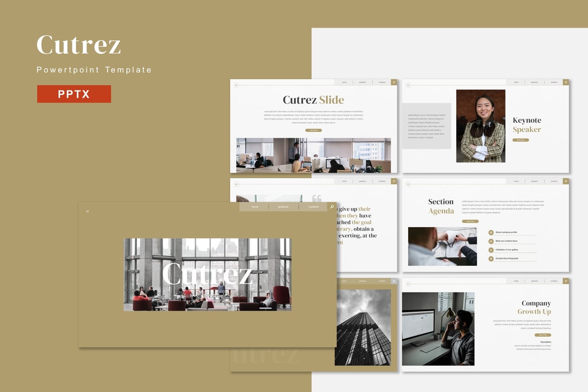 Cutrez - Template Presentasi PowerPoint Profesional