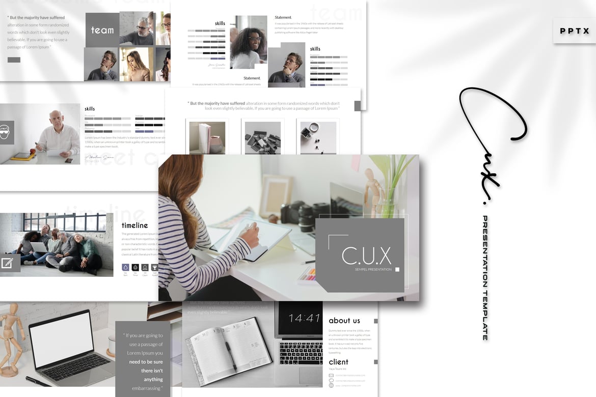 Template PowerPoint Cux - Solusi Presentasi Kreatif Anda