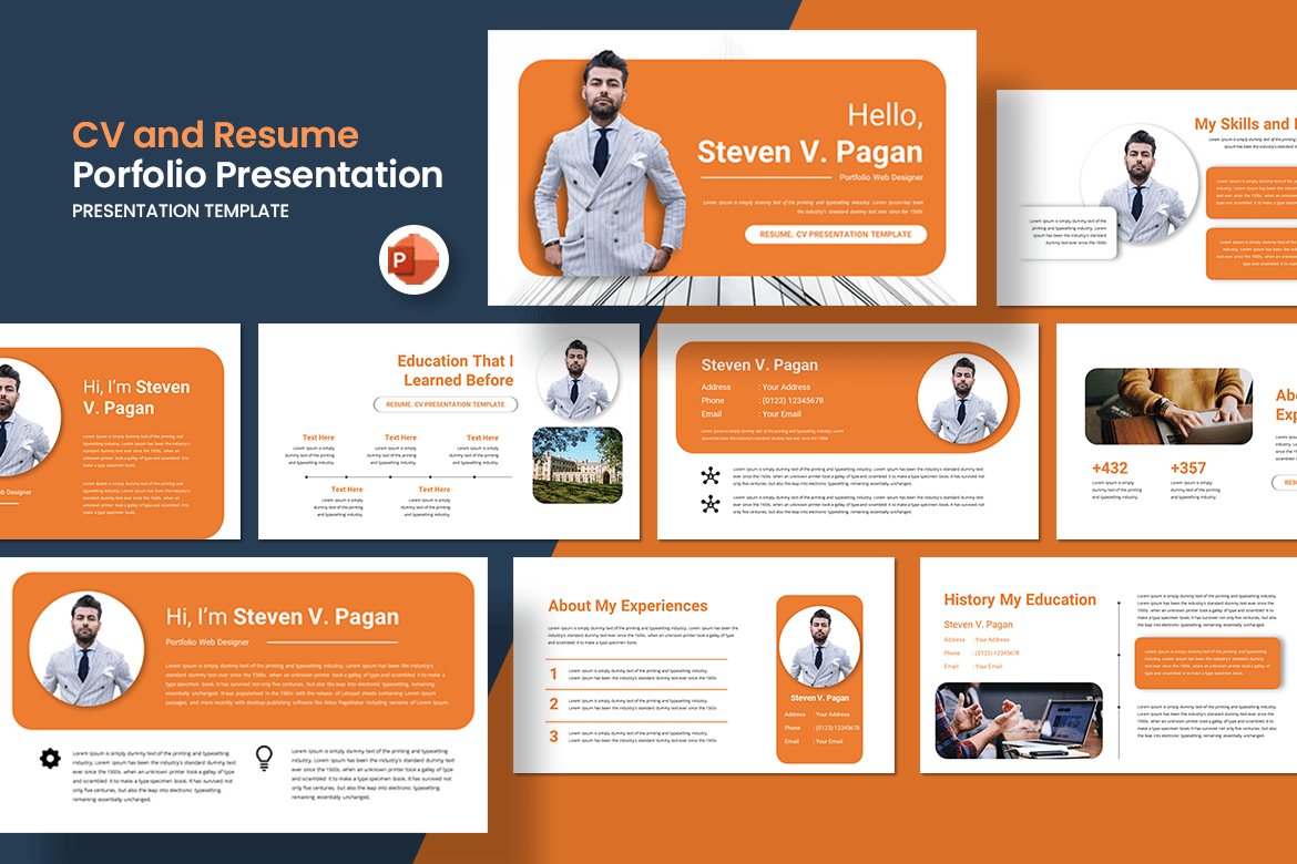 Template Presentasi CV dan Portofolio Resume - PowerPoint Menarik