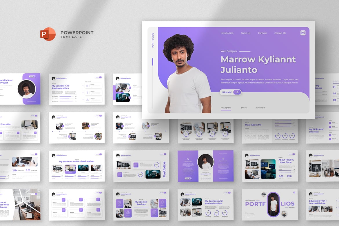 Template PowerPoint CV dan Resume yang Stylish dan Profesional