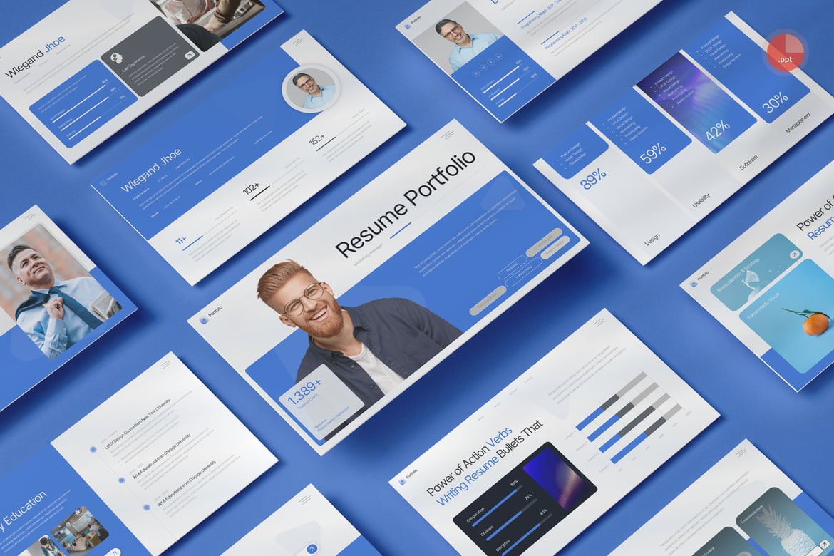 Template Presentasi PowerPoint Portofolio CV Profesional