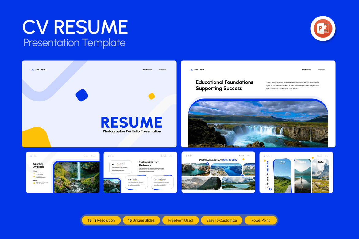 Template Presentasi PowerPoint CV dan Resume yang Menarik