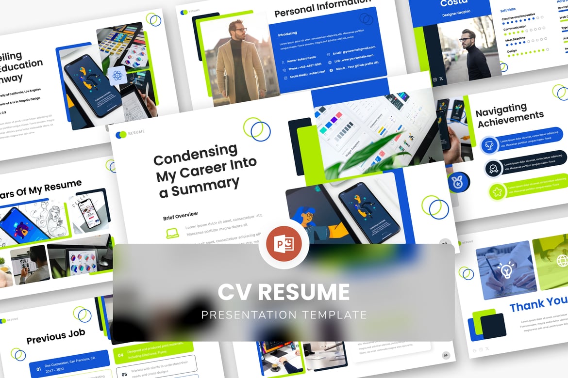 Template Presentasi CV dan Resume PowerPoint yang Menarik