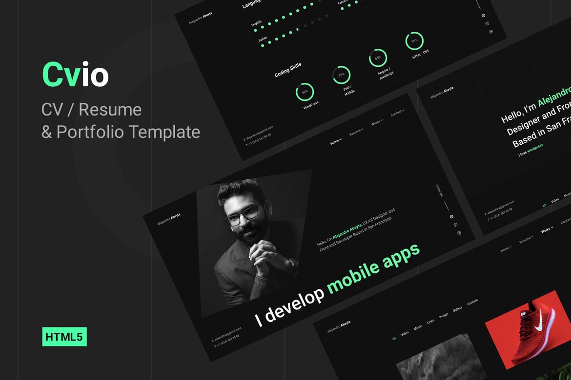 Cvio - Template Website Portofolio Pribadi yang Menawan