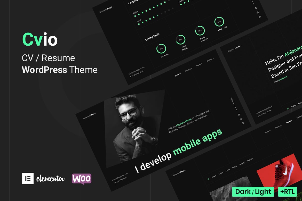 Cvio - Tema WordPress Portofolio Pribadi yang Modern dan Elegan