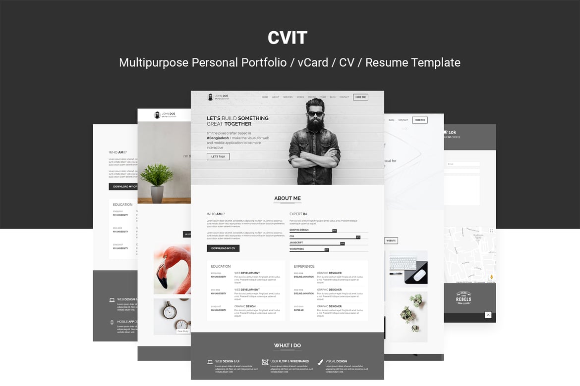 CVIT | Template Website Portofolio / vCard / CV / Resume yang Menarik