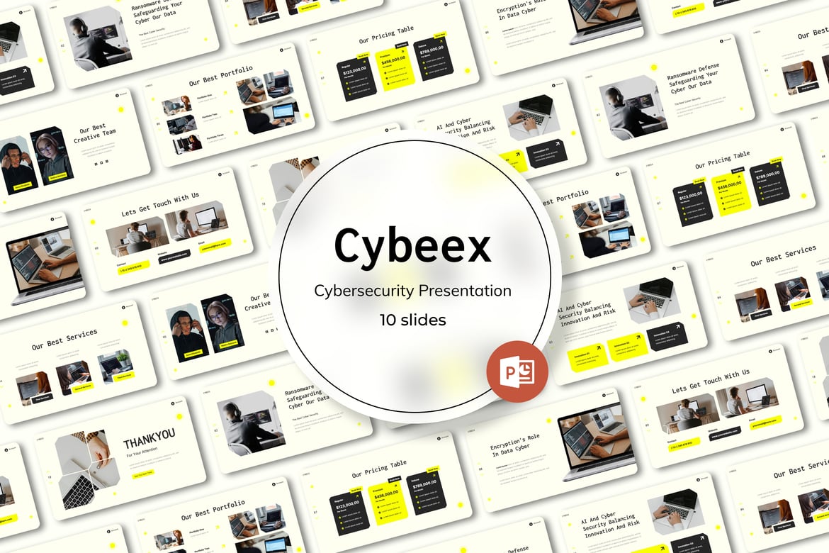 Template PowerPoint Keamanan Siber yang Menakjubkan