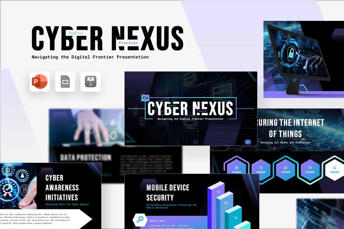 Template Powerpoint Cyber Nexus - Presentasi Kreatif dan Elegan