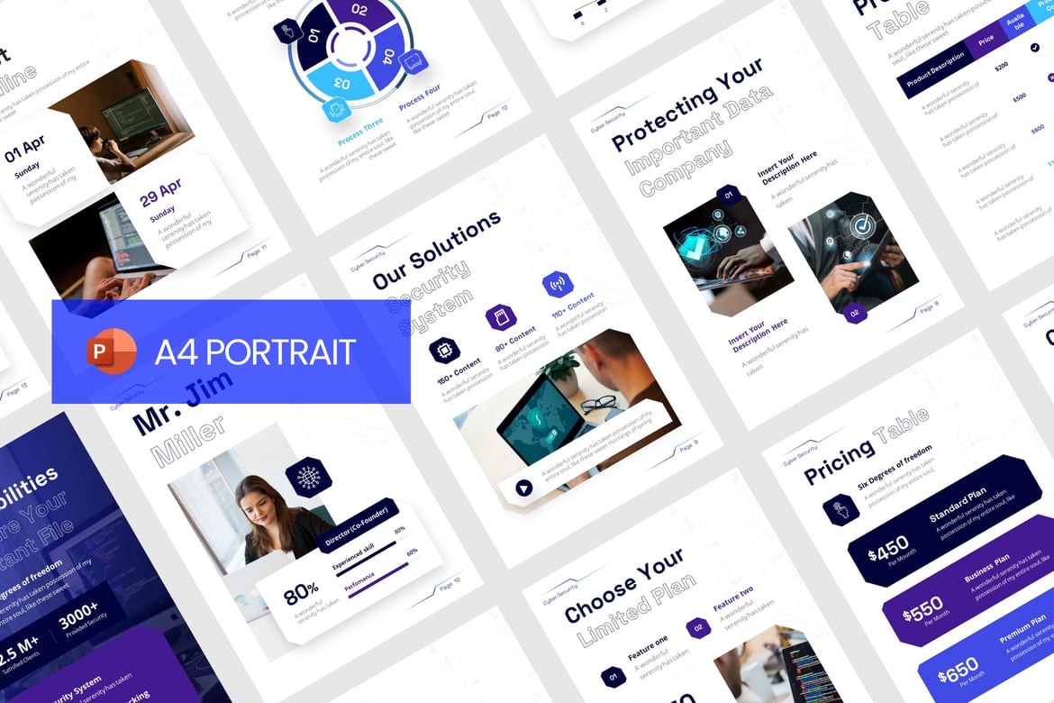Template Presentasi PowerPoint Keamanan Siber yang Profesional