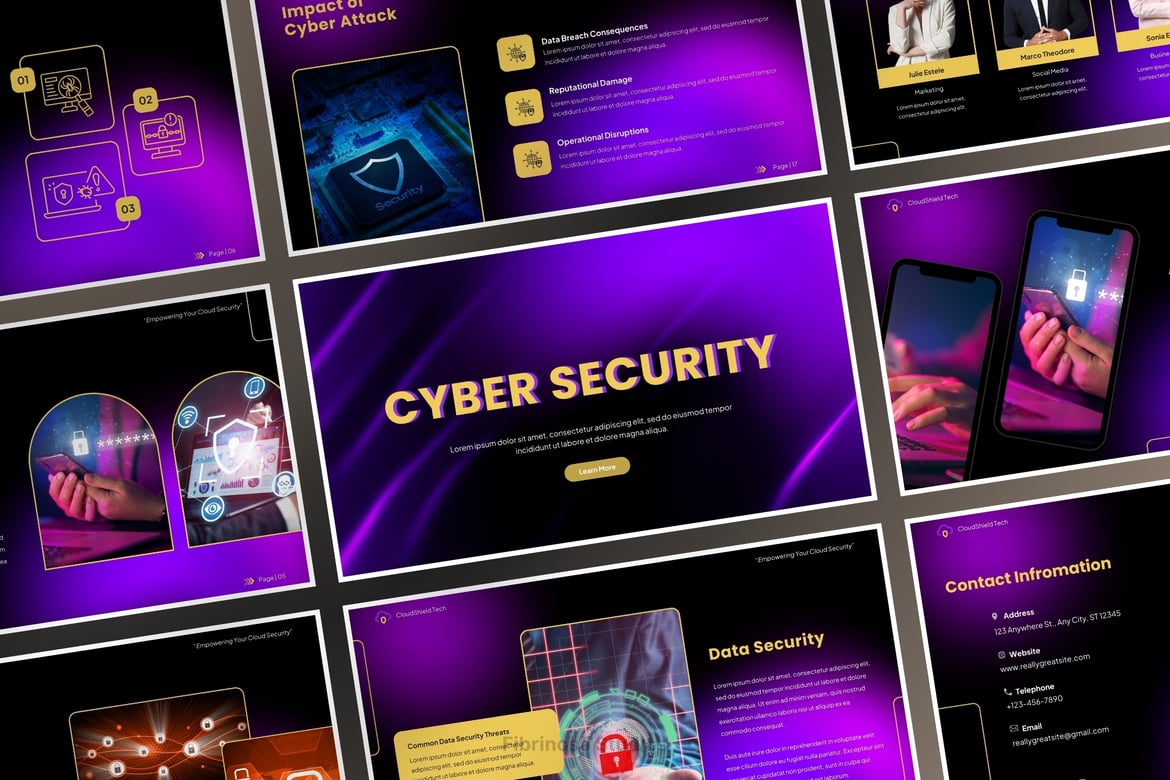 Template Presentasi Keamanan Siber yang Futuristik