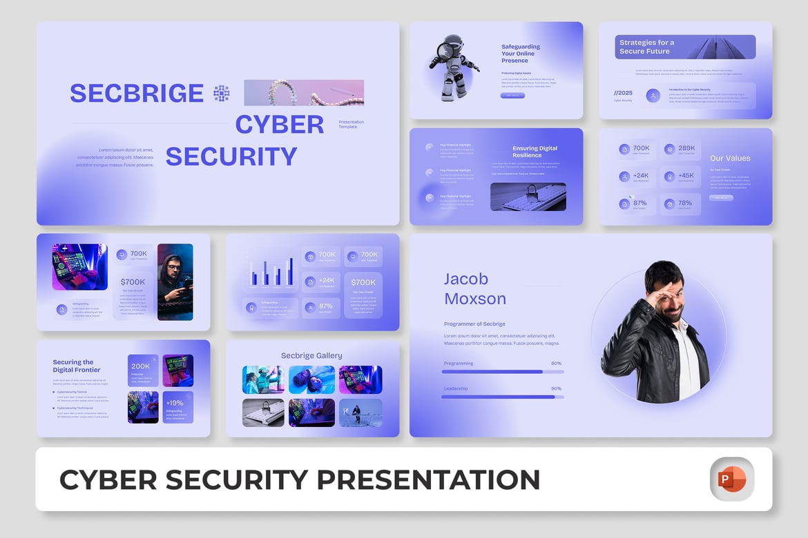Template Presentasi PowerPoint Keamanan Siber yang Efektif