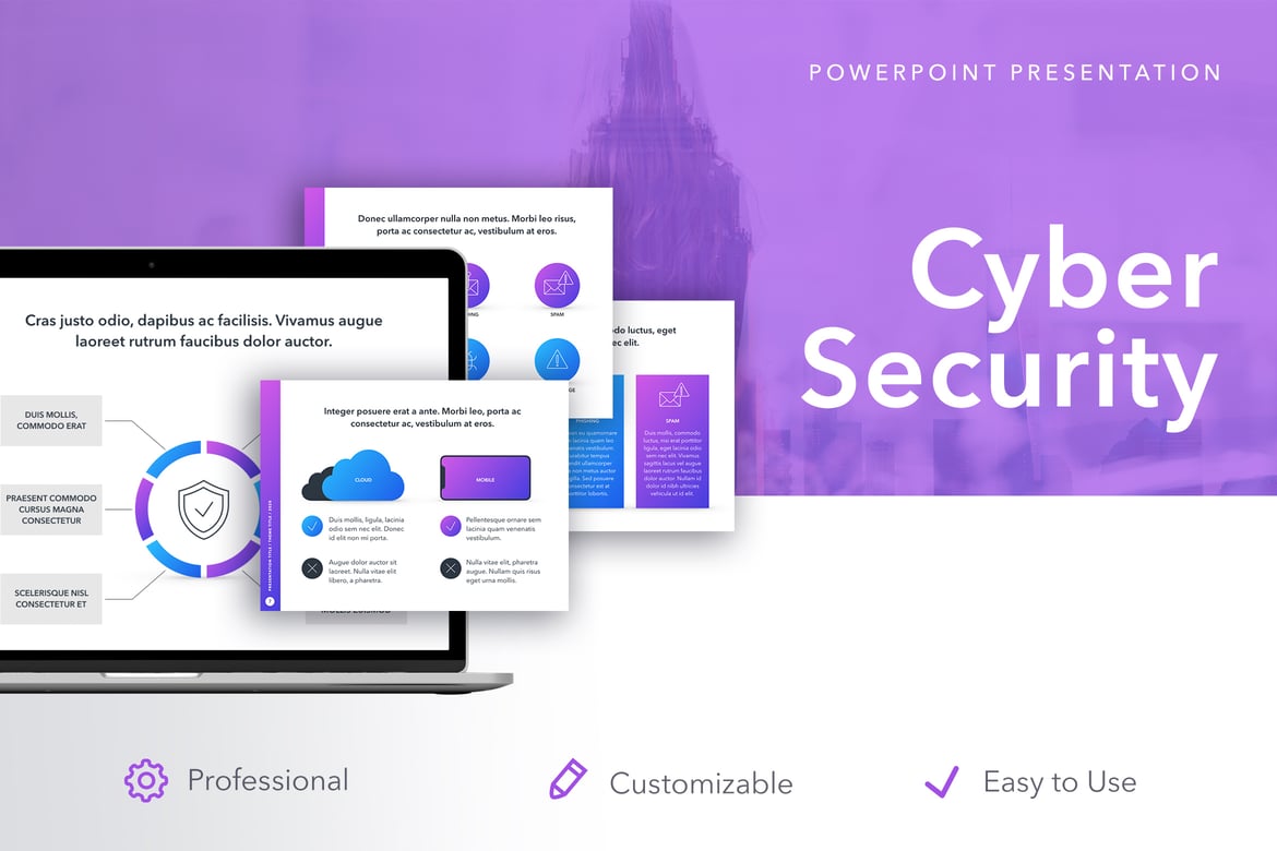 Template PowerPoint Keamanan Cyber Profesional untuk Presentasi Efektif