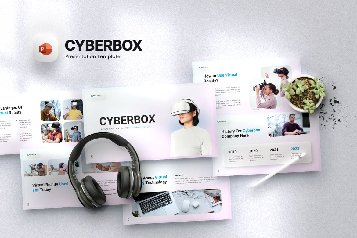 Cyberbox - Template Presentasi Powerpoint untuk Virtual Reality & Metaverse