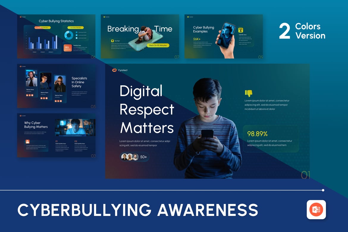 Template Presentasi Kesadaran Cyberbullying yang Menarik