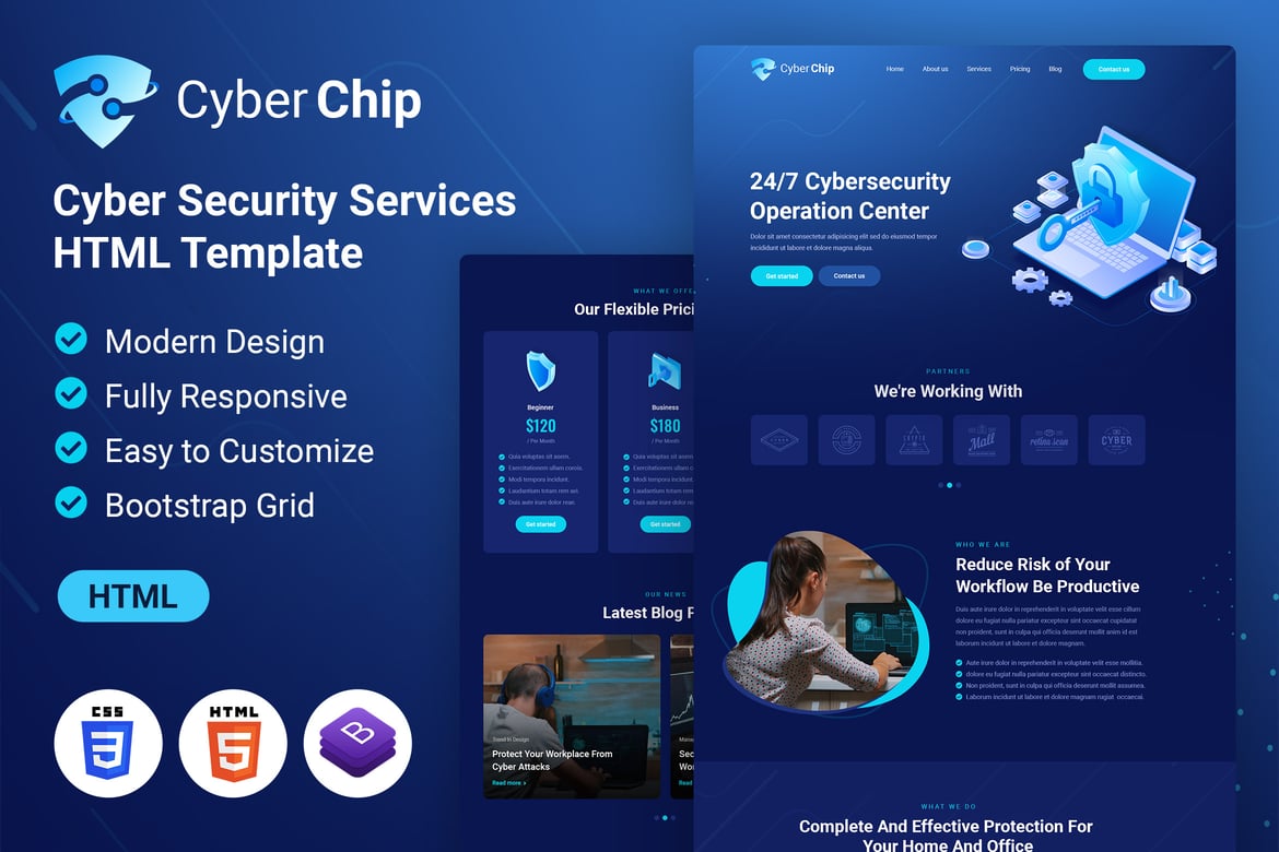 Template Website CyberChip: Solusi Keamanan Web dengan Desain Menarik
