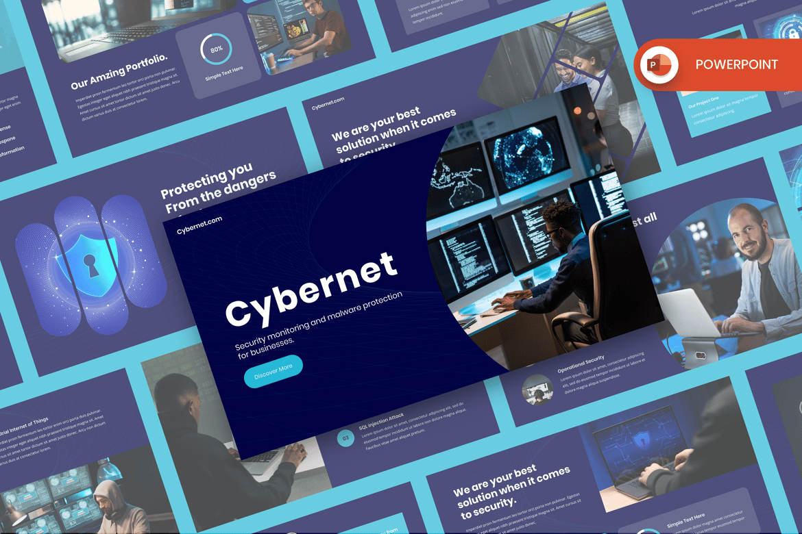 Template Presentasi Keamanan Siber Cybernet yang Modern dan Profesional