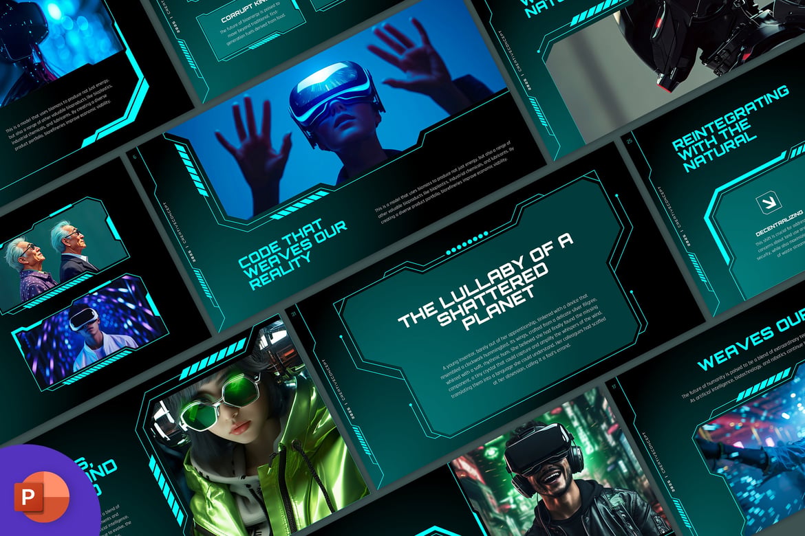 Template PowerPoint Cyberponk: Presentasi Keren dan Mudah Disesuaikan
