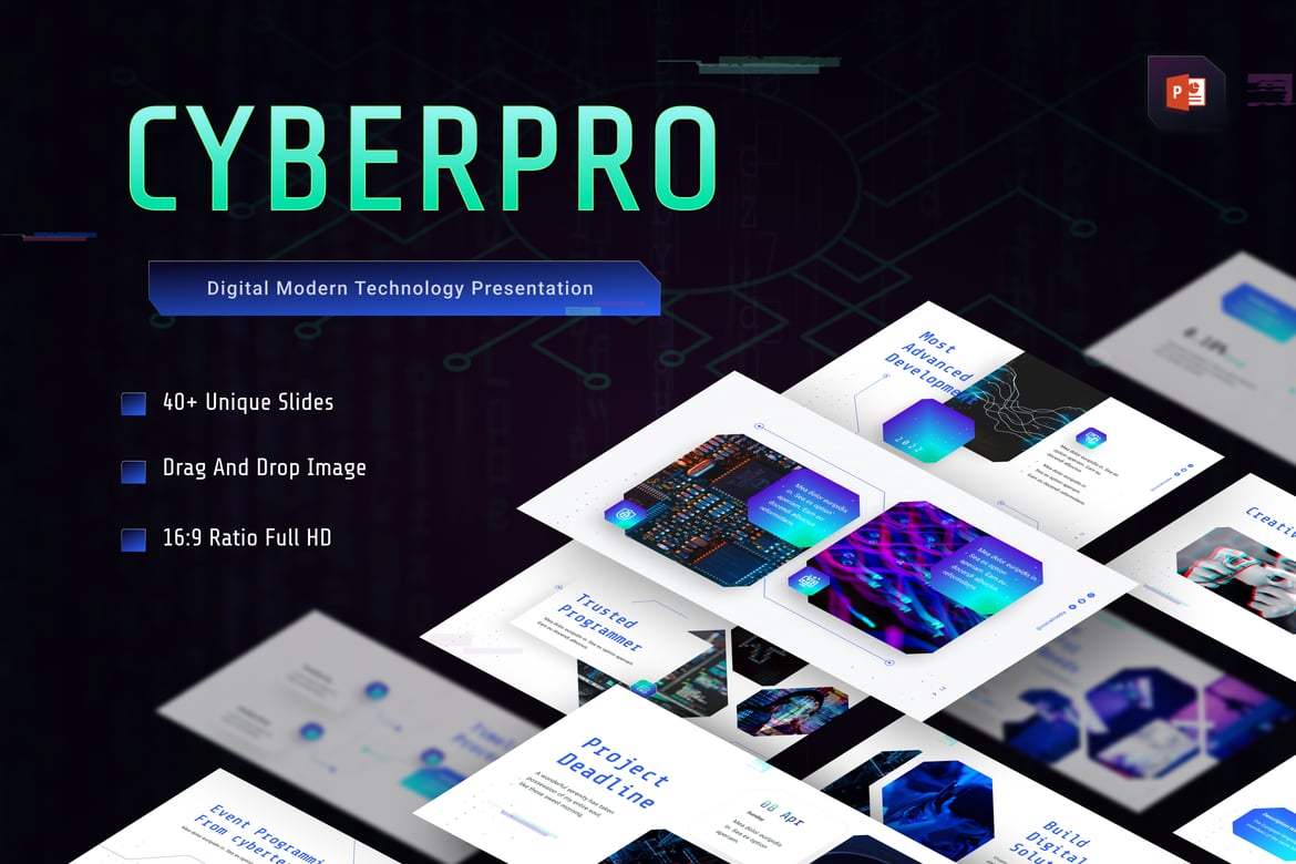 Template PowerPoint Cyberpro: Desain Futuristik Untuk Presentasi Anda