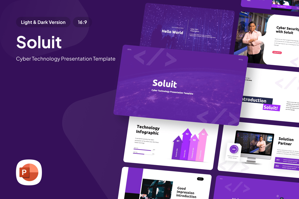 Template Presentasi Internet Keamanan Siber - PowerPoint