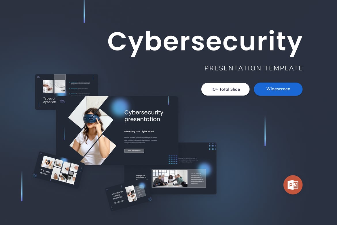 Template Presentasi Powerpoint Keamanan Siber yang Profesional dan Modern