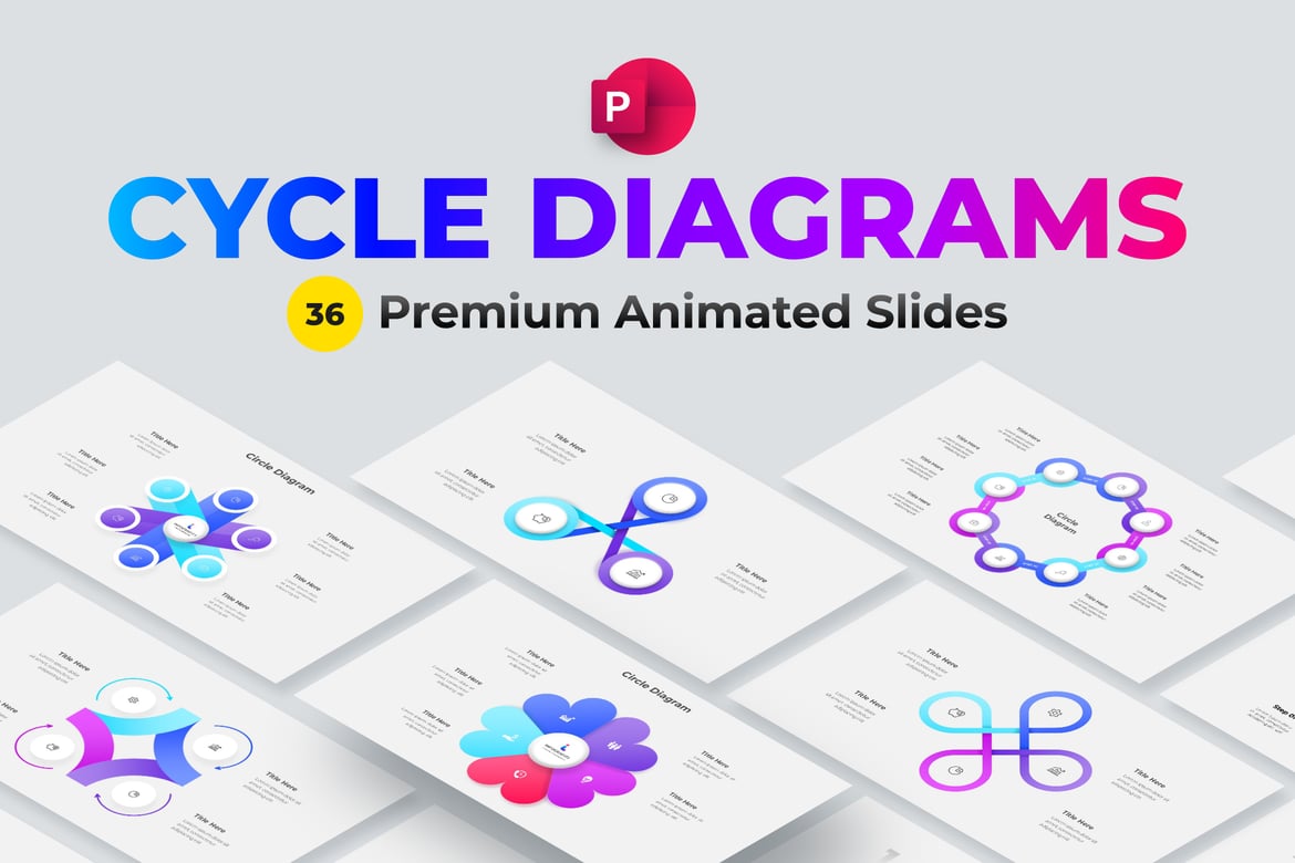 Diagram Infografis Siklus Animasi untuk Presentasi PowerPoint