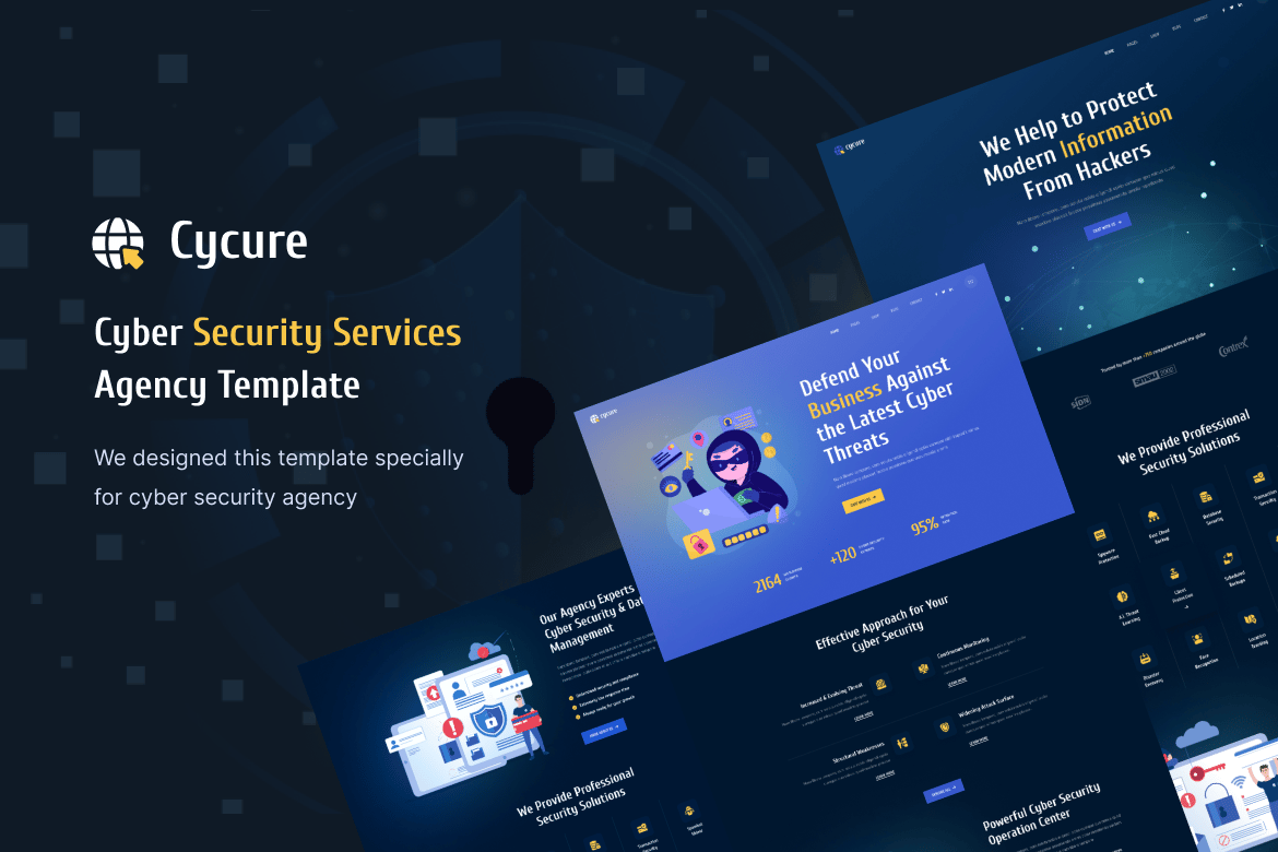 Cycure – Template Website Layanan Keamanan Siber yang Modern