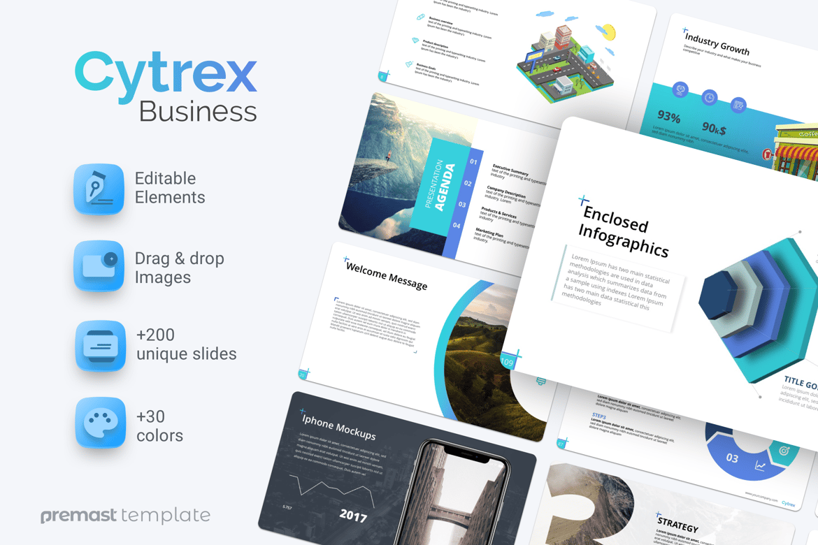 Template PowerPoint Rencana Bisnis Cytrex yang Menarik